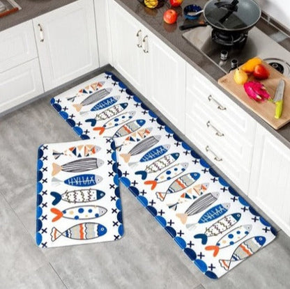 Tapis de Cuisine Lavable Antidérapant Poisson - Mizu-tapis cuisine-Olloret