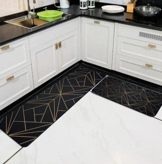 Tapis de Cuisine Lavable Élégant Noir Antidérapant - Nolm-tapis cuisine-Olloret