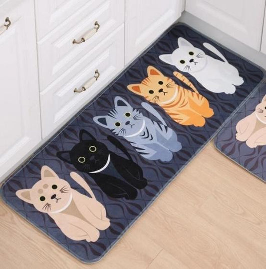 Tapis de Cuisine Lavable Motif Chats Antidérapant - Milo-tapis cuisine-Olloret