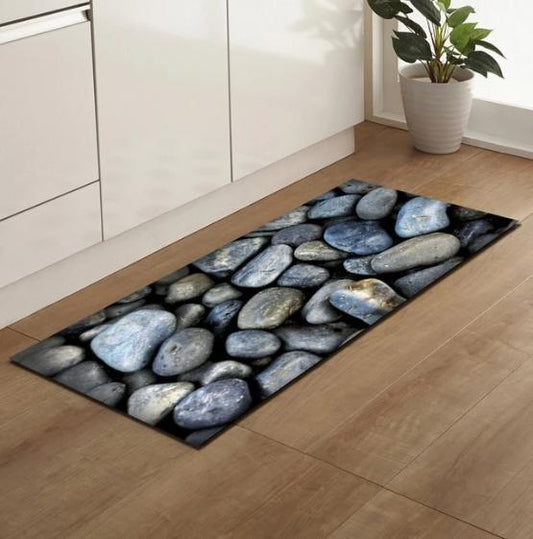 Tapis de Cuisine Lavable au Motif Galets Antidérapant - Grivon-tapis cuisine-Olloret