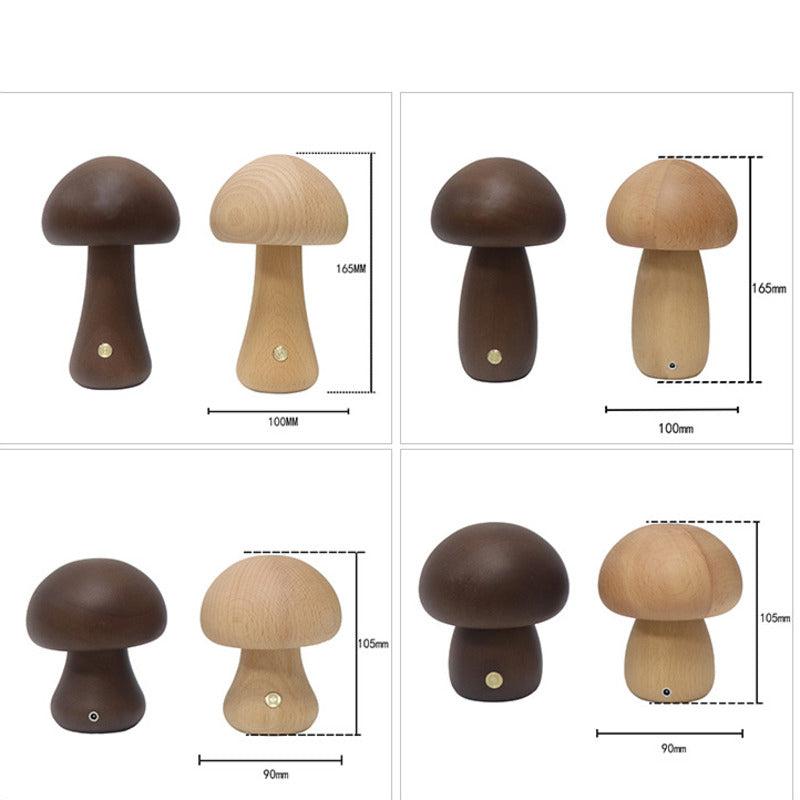 Lampe de Table Mini Champignon - MushLite-Mushroom Wood Touch Table Lamp-Olloret